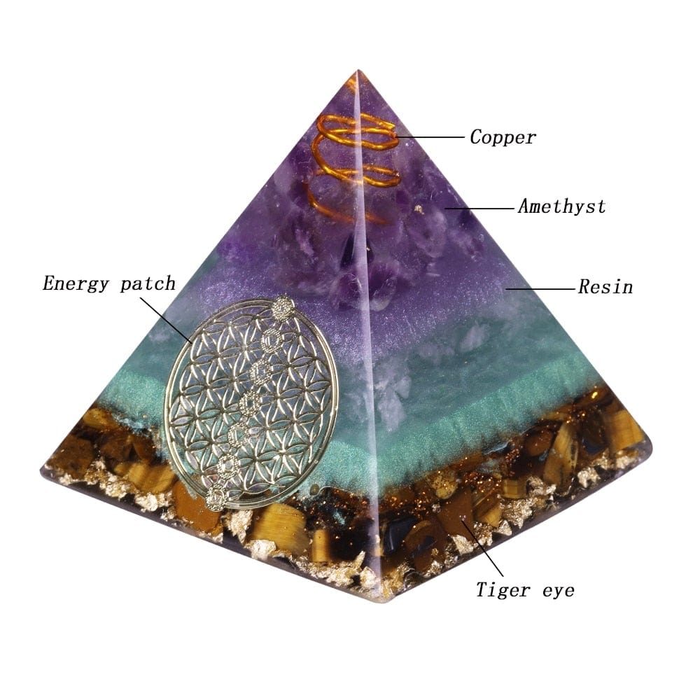 Healing Crystals Gold Wire Orgone Pyramid -Decoration Objects My Zen Temple