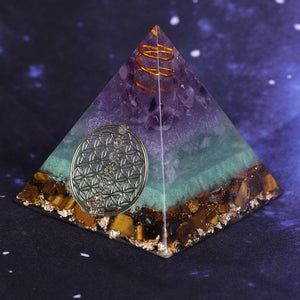 Healing Crystals Gold Wire Orgone Pyramid -Decoration Objects My Zen Temple