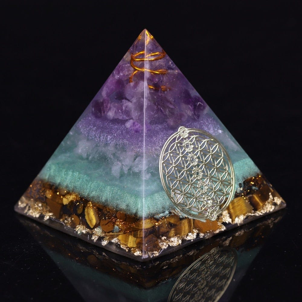 Healing Crystals Gold Wire Orgone Pyramid -Decoration Objects My Zen Temple
