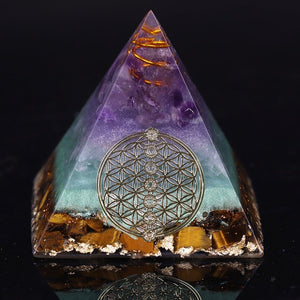 Healing Crystals Gold Wire Orgone Pyramid -Decoration Objects My Zen Temple