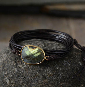 Labradorite Rope Bracelet "Positive Balance" -Malas and Bracelets My Zen Temple