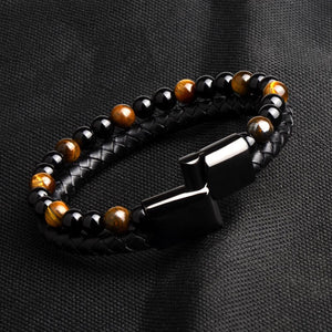 Leather & Stone Bracelet – Protection - My Zen Temple