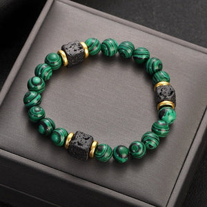 Malachite & Lava Bracelet – Strength - My Zen Temple