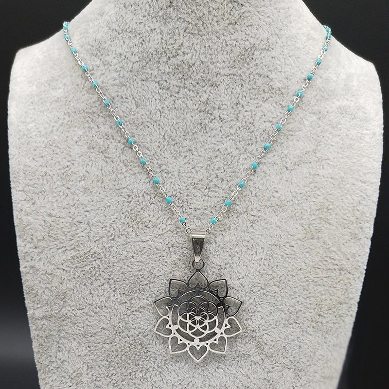 Mandala Flower of Life Stainless Steel Necklace -Necklaces My Zen Temple