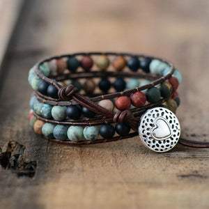 Matte Stone Leather Bracelet – Grounding - My Zen Temple