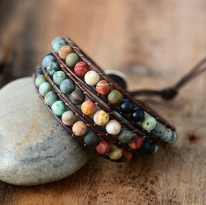 Matte Stone Wrap Bracelet -Malas and Bracelets My Zen Temple