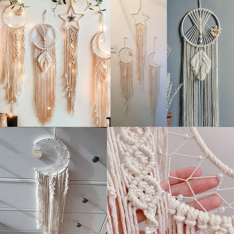 DIY Moon Cotton Rope Wall Hanging Decoration