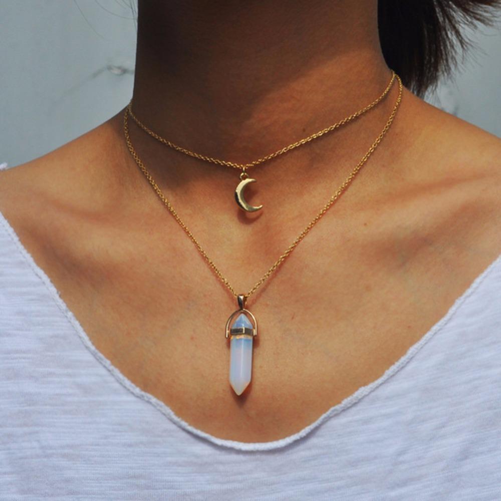 CRYSTAL MOON SHINE NECKLACE - LN 6004