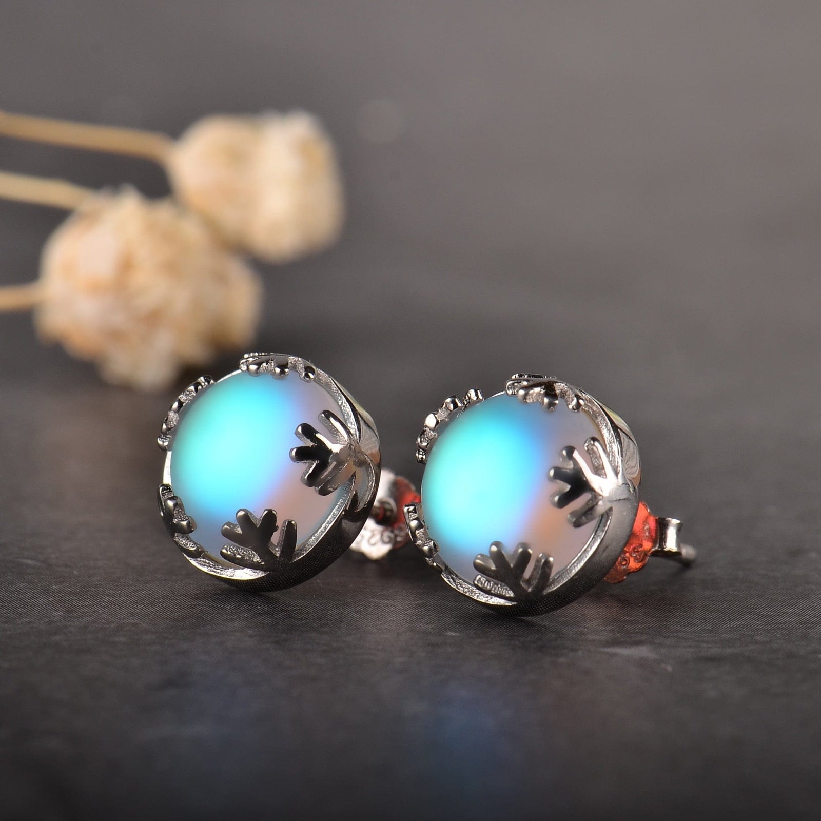 Moonstone Aurora Earrings – Crystal Stud Jewelry - My Zen Temple