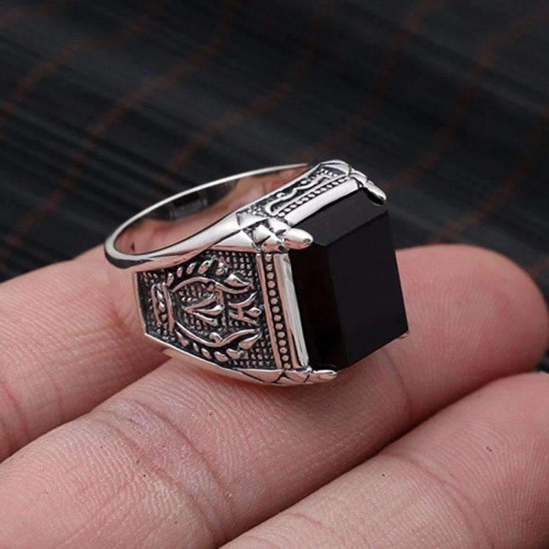 Natural Black Obsidian Ring -Rings My Zen Temple