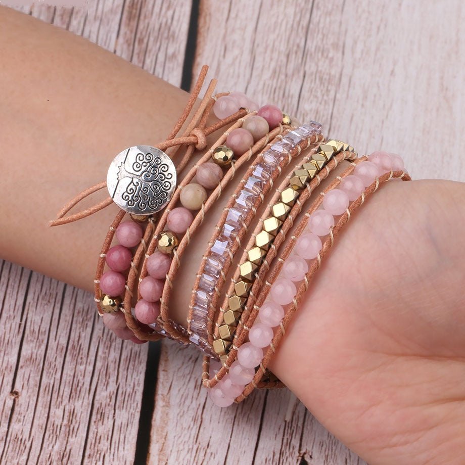 Stacked Leather Wrap Bracelet | The Pearl & Stone Brown