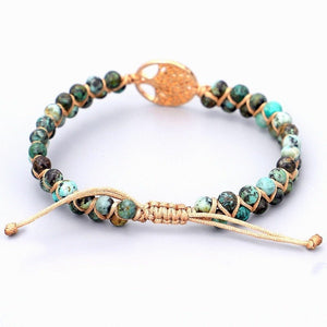 Natural Stone Yoga Wrap Tree of Life Charm Bracelets -Malas and Bracelets My Zen Temple