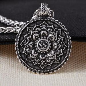 Om Lotus Flower Mandala Necklace -Necklaces My Zen Temple