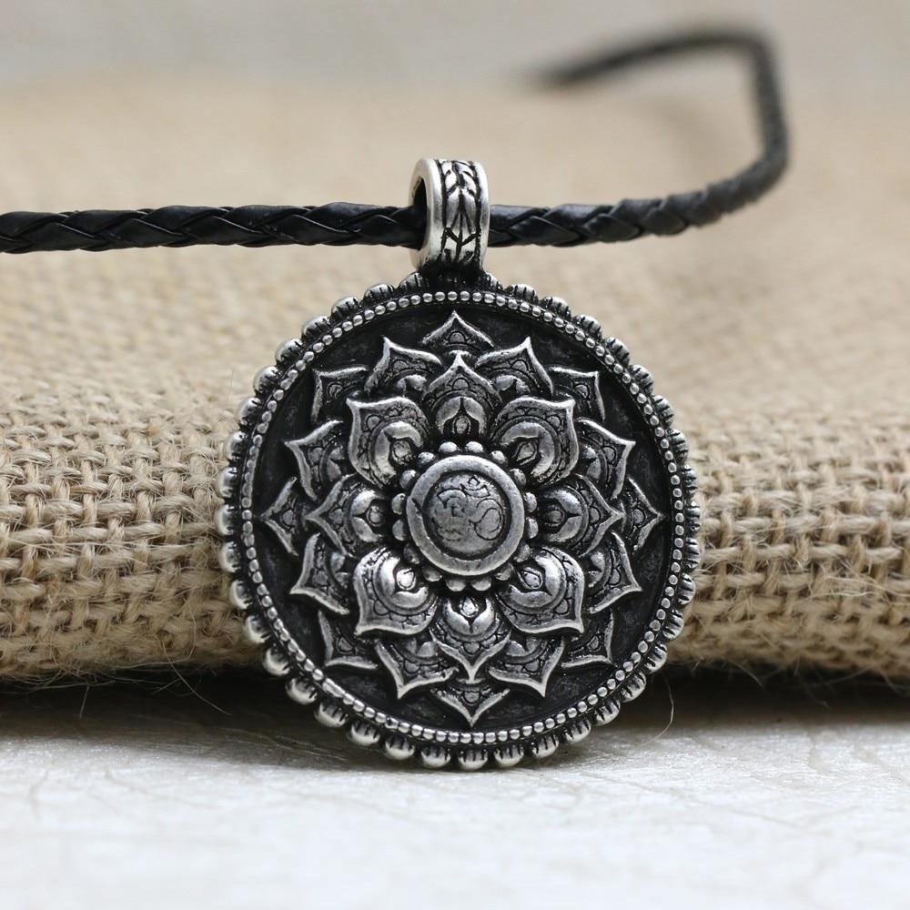 Om Lotus Flower Mandala Necklace -Necklaces My Zen Temple