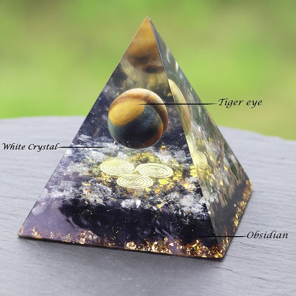 Orgonite Energy Converter Obsidian Pyramid -Decoration Objects My Zen Temple