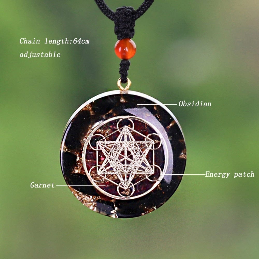 Orgonite Manifest Abundance Obsidian Necklace -Necklaces My Zen Temple