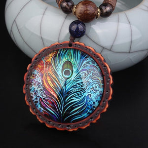 Peacock Colorful Necklace - Healingstone Market