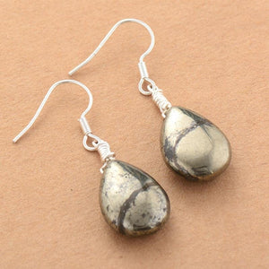 Pyrite Teardrop Earrings – Abundance - My Zen Temple