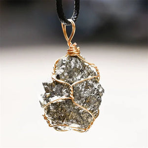 Raw Pyrite Necklace – Abundance - My Zen Temple