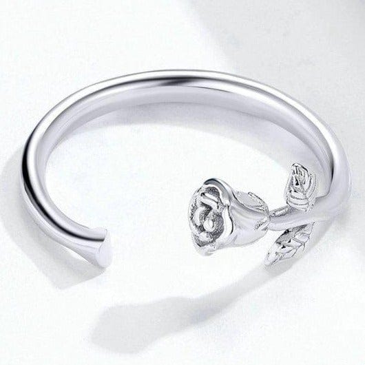 New 925 Sterling Silver Sparkling Spring Tree Leaves Finger Rings With