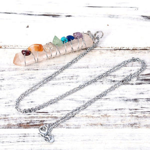Rose Quartz & 7 Chakra Pendulum -Pendulums My Zen Temple