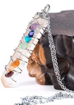 Rose Quartz & 7 Chakra Pendulum -Pendulums My Zen Temple