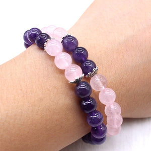 Rose Quartz & Amethyst Bracelet – Love - My Zen Temple
