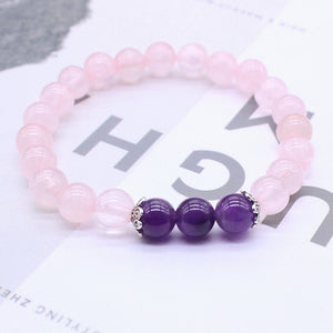 Rose Quartz & Amethyst Bracelet – Love - My Zen Temple