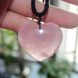 Rose Quartz Heart "Love" Necklace -Necklaces My Zen Temple