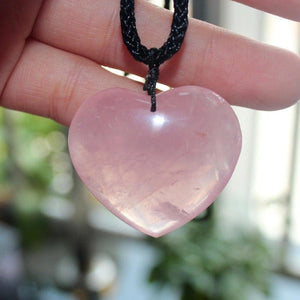 Romantic Heart-Shaped Pink Quartz Pendant Necklace Earrings Ring