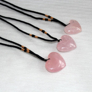 Rose Quartz Heart "Love" Necklace -Necklaces My Zen Temple