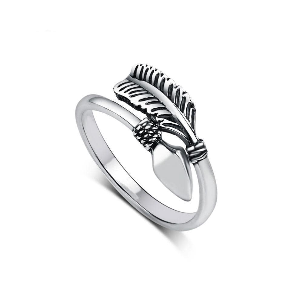 Silver Arrow "Feather" Ring -Rings My Zen Temple