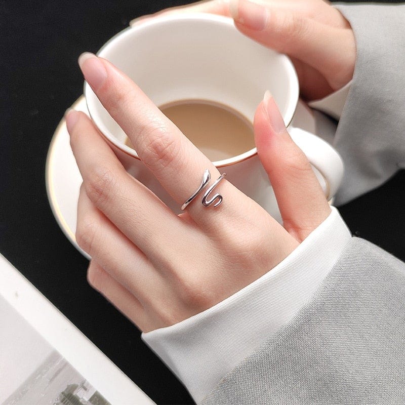Snake 925 Sterling Silver Adjustable Ring -Rings My Zen Temple
