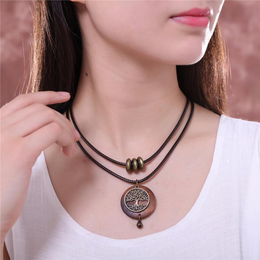 Tree Of Life Wood Necklace -Necklaces My Zen Temple