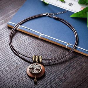Tree Of Life Wood Necklace -Necklaces My Zen Temple