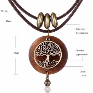 Tree Of Life Wood Necklace -Necklaces My Zen Temple