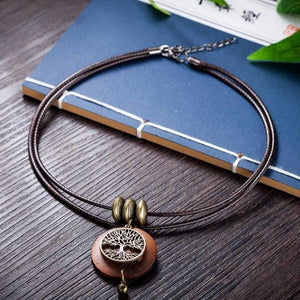 Tree Of Life Wood Necklace -Necklaces My Zen Temple