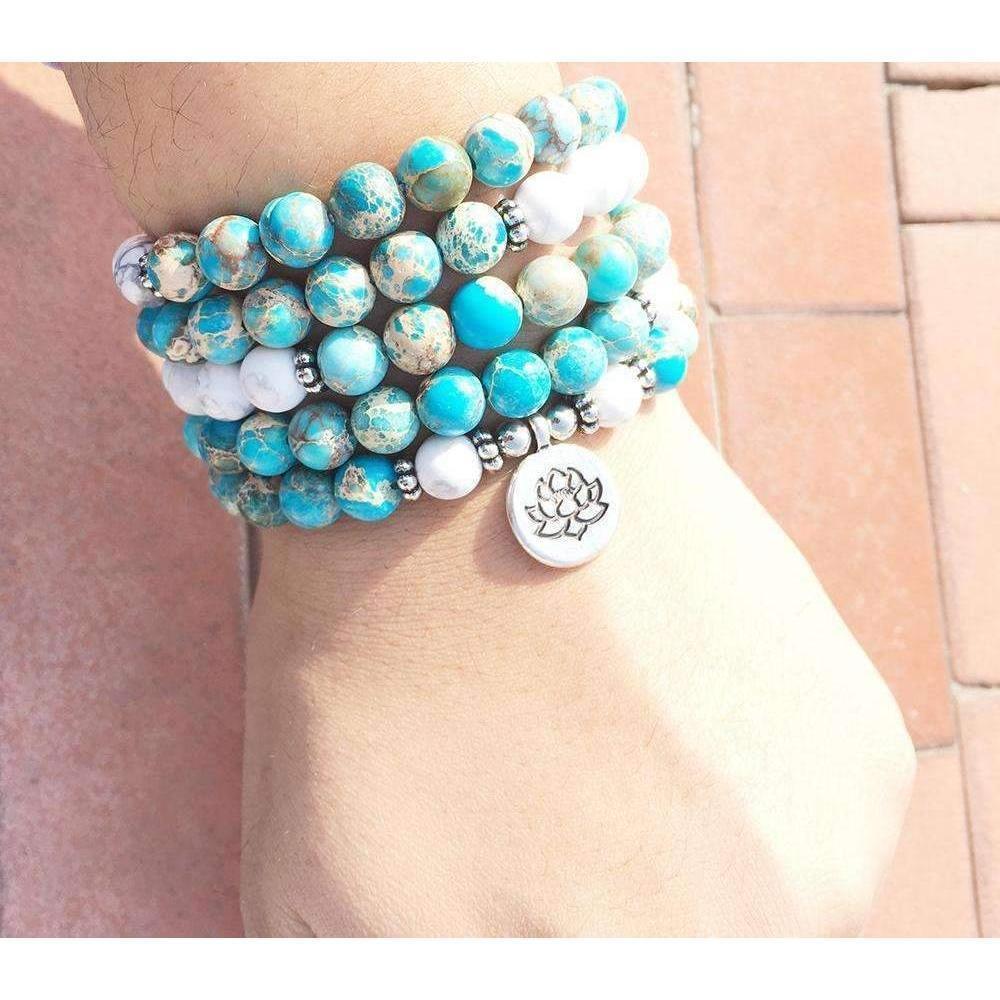 Turquoise 108 beads Mala Bracelet -Malas and Bracelets My Zen Temple
