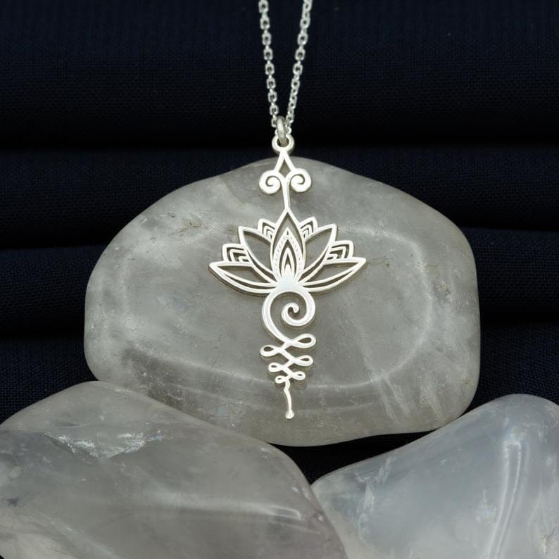 Unalome Lotus Flower Necklace -Necklaces My Zen Temple