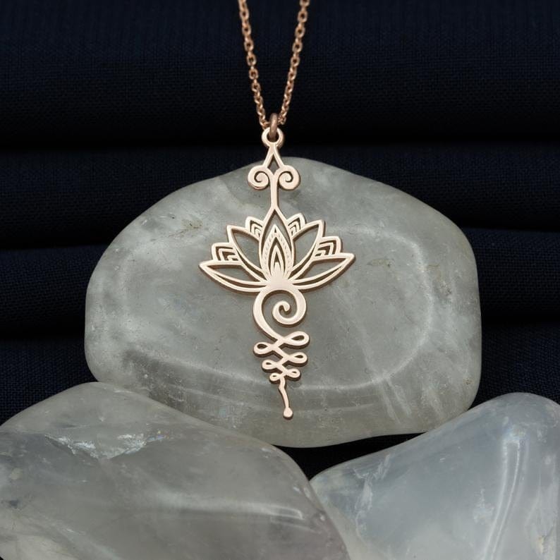 Unalome Lotus Flower Necklace -Necklaces My Zen Temple