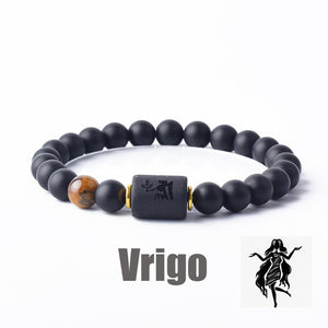 Black Agate Zodiac Bracelet – Protection