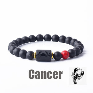 Black Agate Zodiac Bracelet – Protection