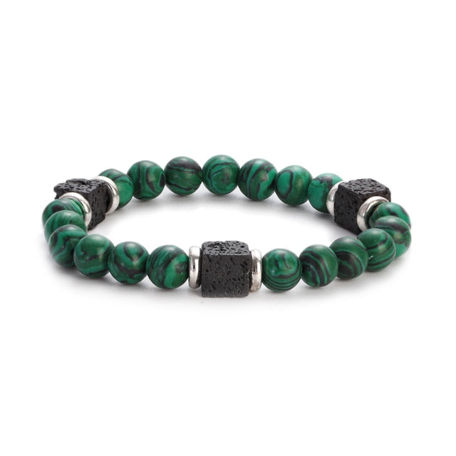 Malachite & Lava Beads Bracelet
