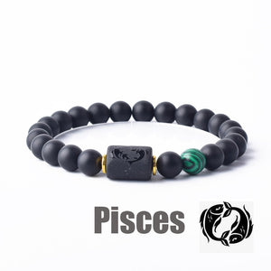Black Agate Zodiac Bracelet – Protection