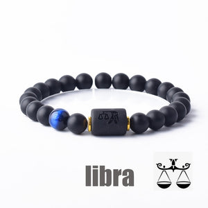 Black Agate Zodiac Bracelet – Protection