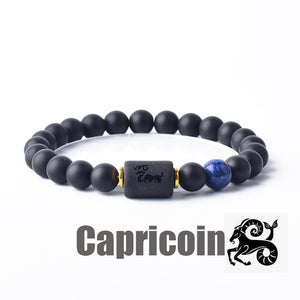 Black Agate Zodiac Bracelet – Protection