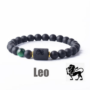 Black Agate Zodiac Bracelet – Protection