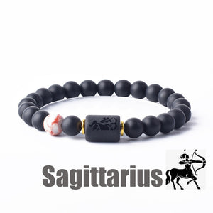 Black Agate Zodiac Bracelet – Protection