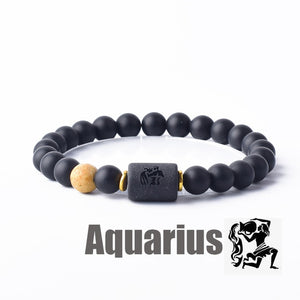 Black Agate Zodiac Bracelet – Protection