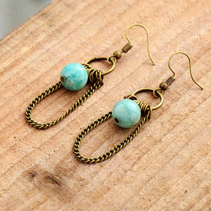 Vintage Amazonite Chains Earrings -Earrings My Zen Temple